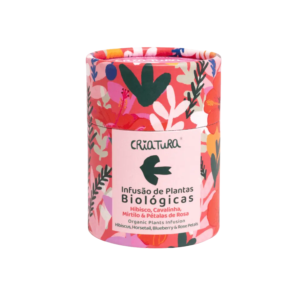 Infusão de Hibisco, Cavalinha, Mirtilo e Pétalas de Rosa Biológica